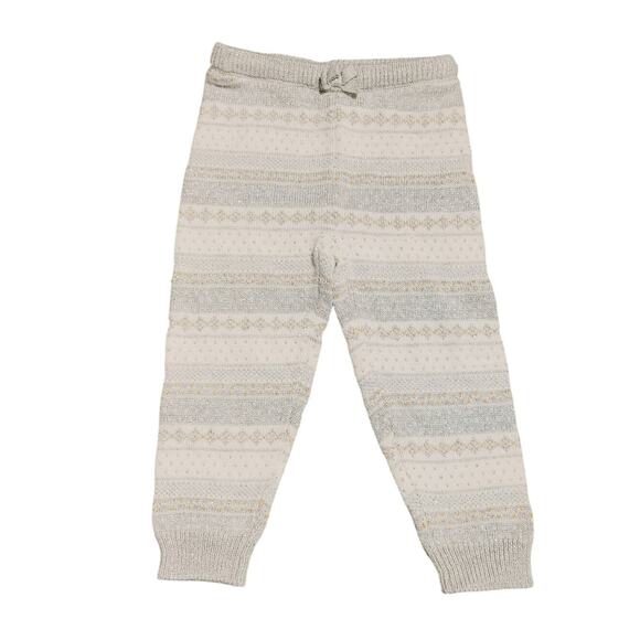 Janie & Jack Fair Isle Long Sleeve Top Winter Outfit Set White Baby Girl 18-24M - Picture 5 of 7